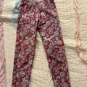 Pink Smiley Face and Flower Patterned Pants